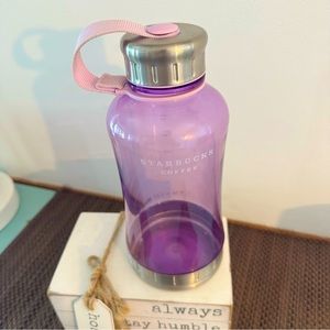 Starbucks Leakproof Purple Plastic Water Jug 32 Oz Stainless Steel Cap & Bottom